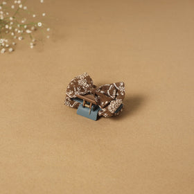 Brown - handmade women’s bow hair claw clip 16 - handcrafted