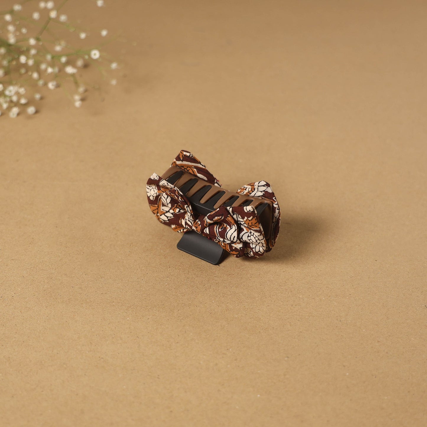 Brown - handmade women’s bow hair claw clip 17 - handcrafted