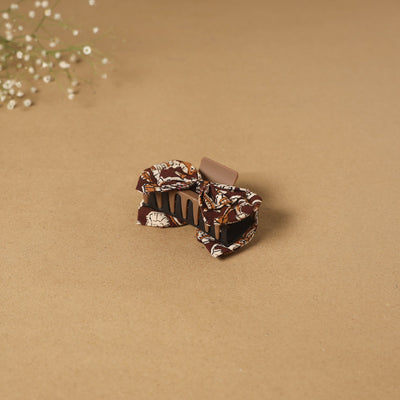 Brown - handmade women’s bow hair claw clip 17 - handcrafted