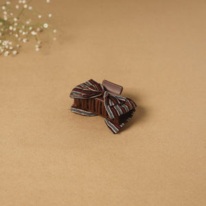 Brown - handmade women’s bow hair claw clip 34 - handcrafted