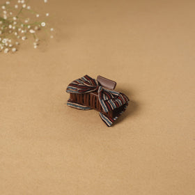 Brown - handmade women’s bow hair claw clip 34 - handcrafted