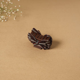 Brown - handmade women’s bow hair claw clip 34 - handcrafted