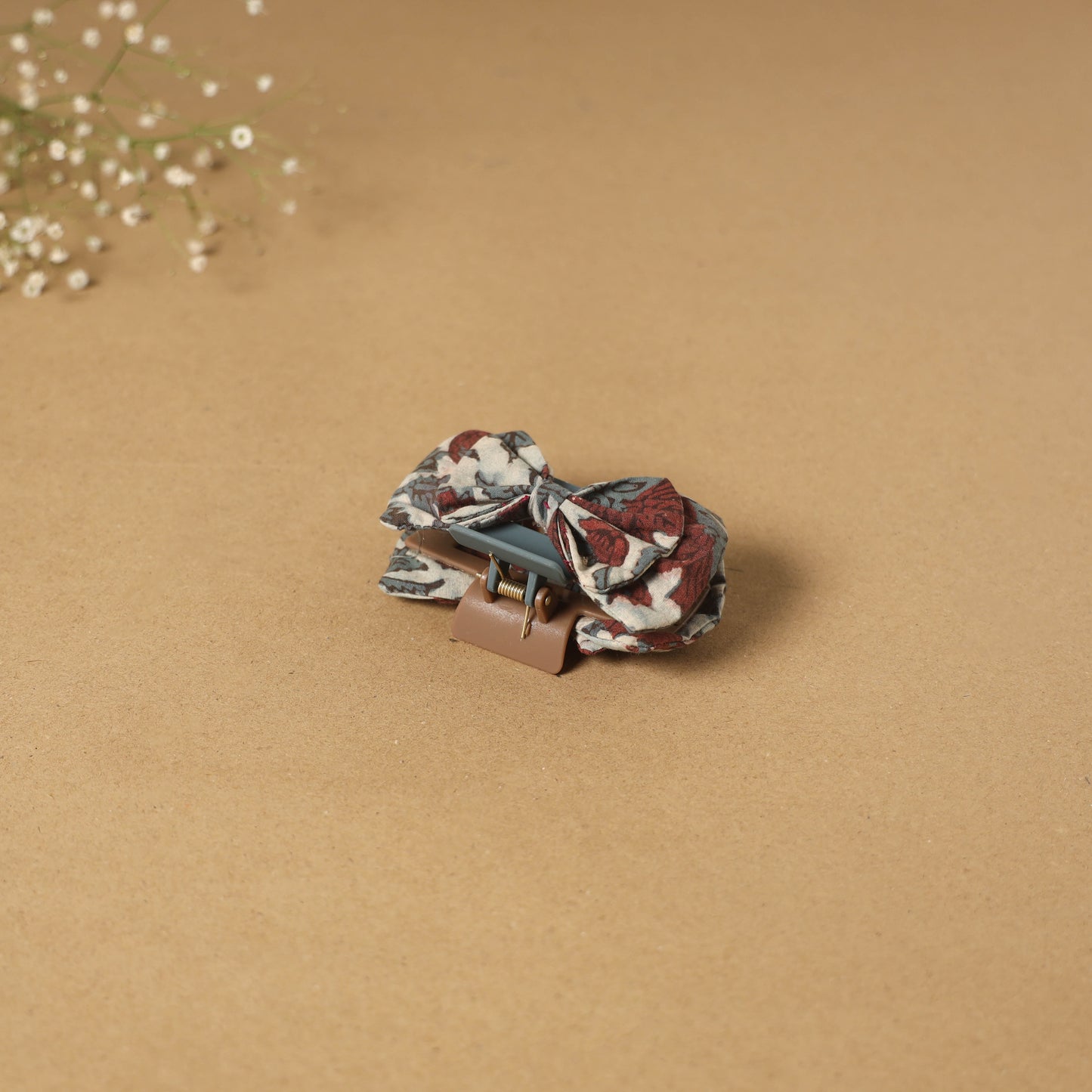 Brown - handmade women’s bow hair claw clip 36 - handcrafted