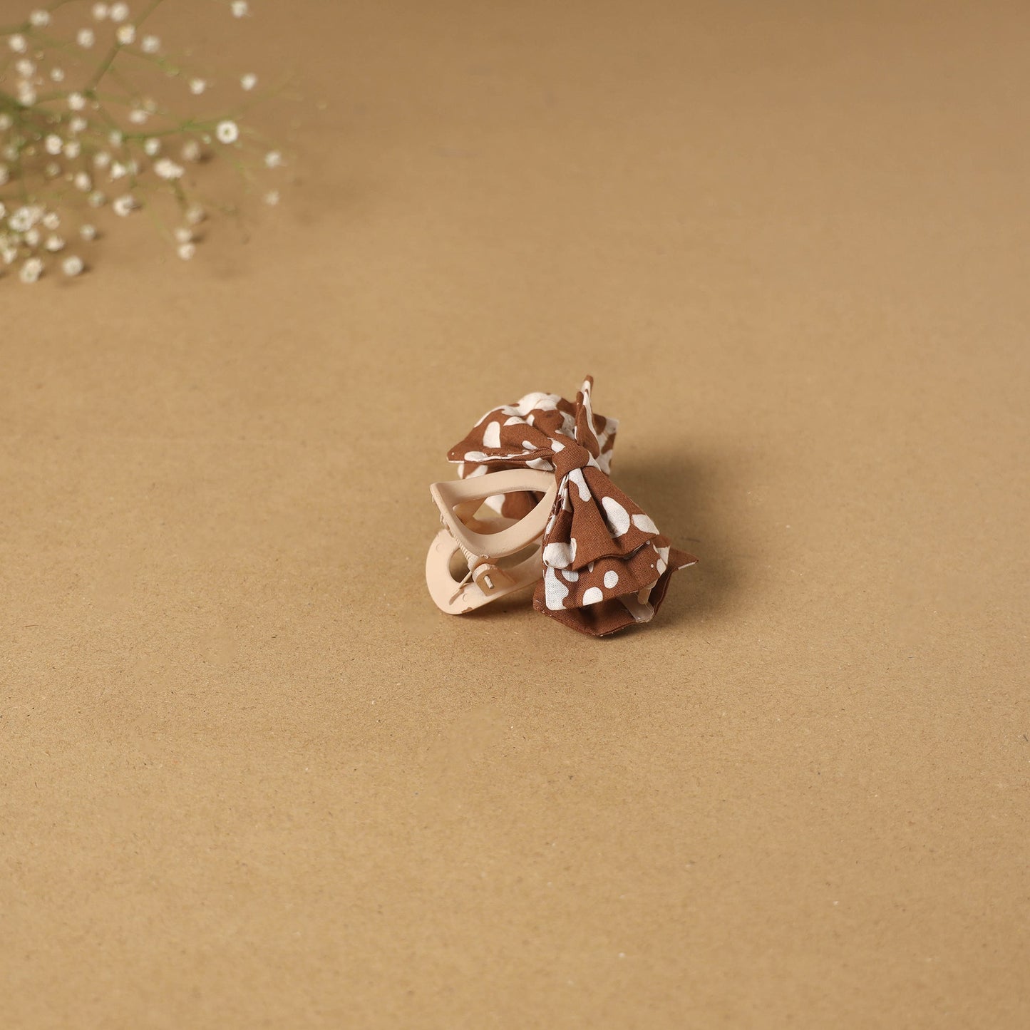 Brown - handmade women’s bow hair claw clip 50 - handcrafted