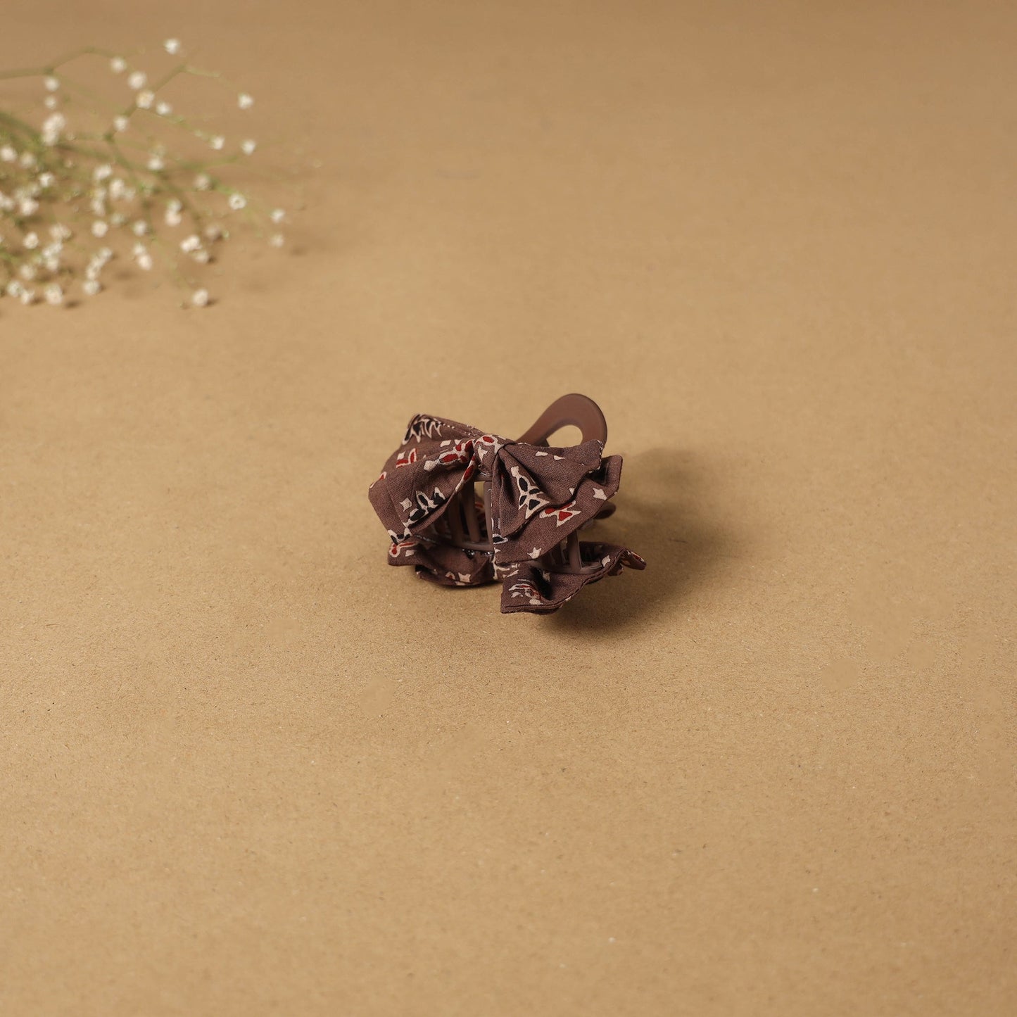 Brown - handmade women’s bow hair claw clip 51 - handcrafted