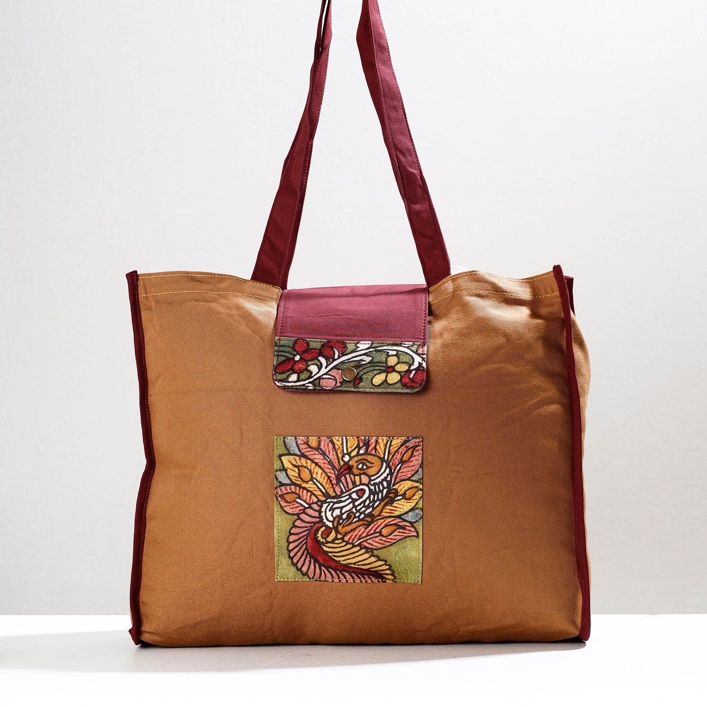  Handpainted Kalamkari Natural Dyed Cotton Shoulder Bag 
