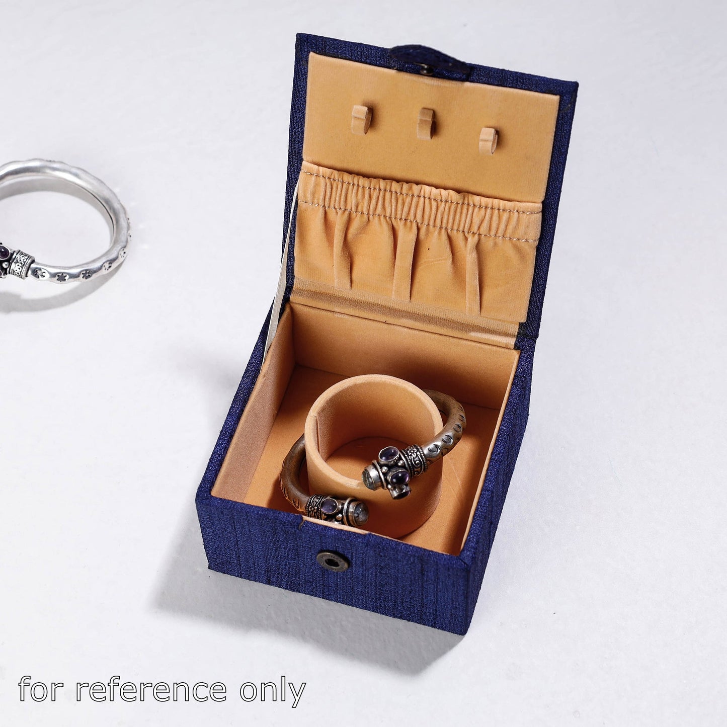 Brown Handpainted Kalamkari Natural Dyed Ghicha Silk Bangle Box (Small)