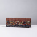 Brown Handpainted Kalamkari Natural Dyed Ghicha Silk Clutch