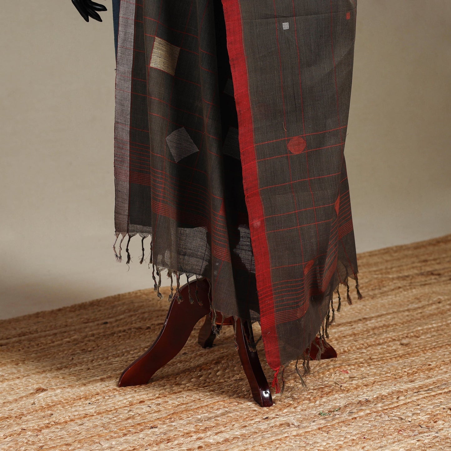 Peach - handspun handloom buti natural dyed cotton