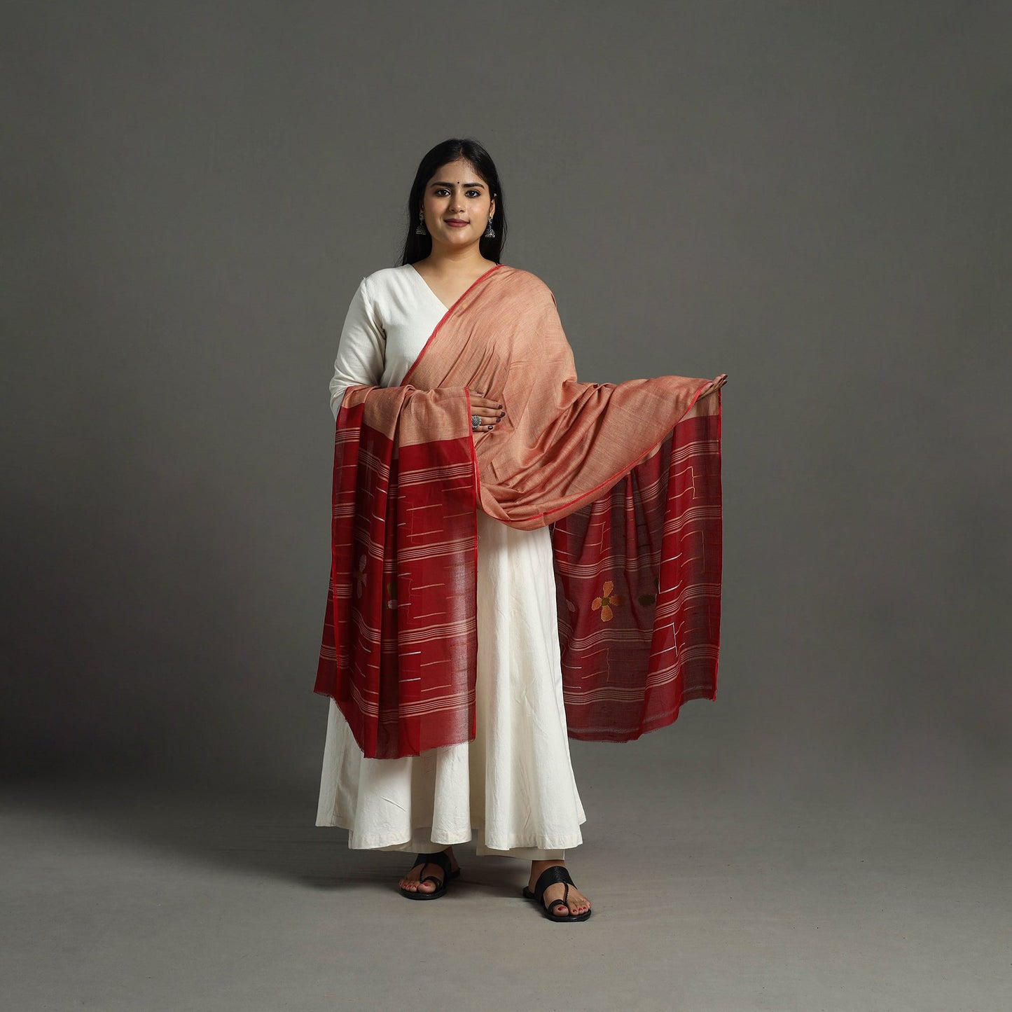 Buy Handspun Handloom Cotton Jamdani Dupatta