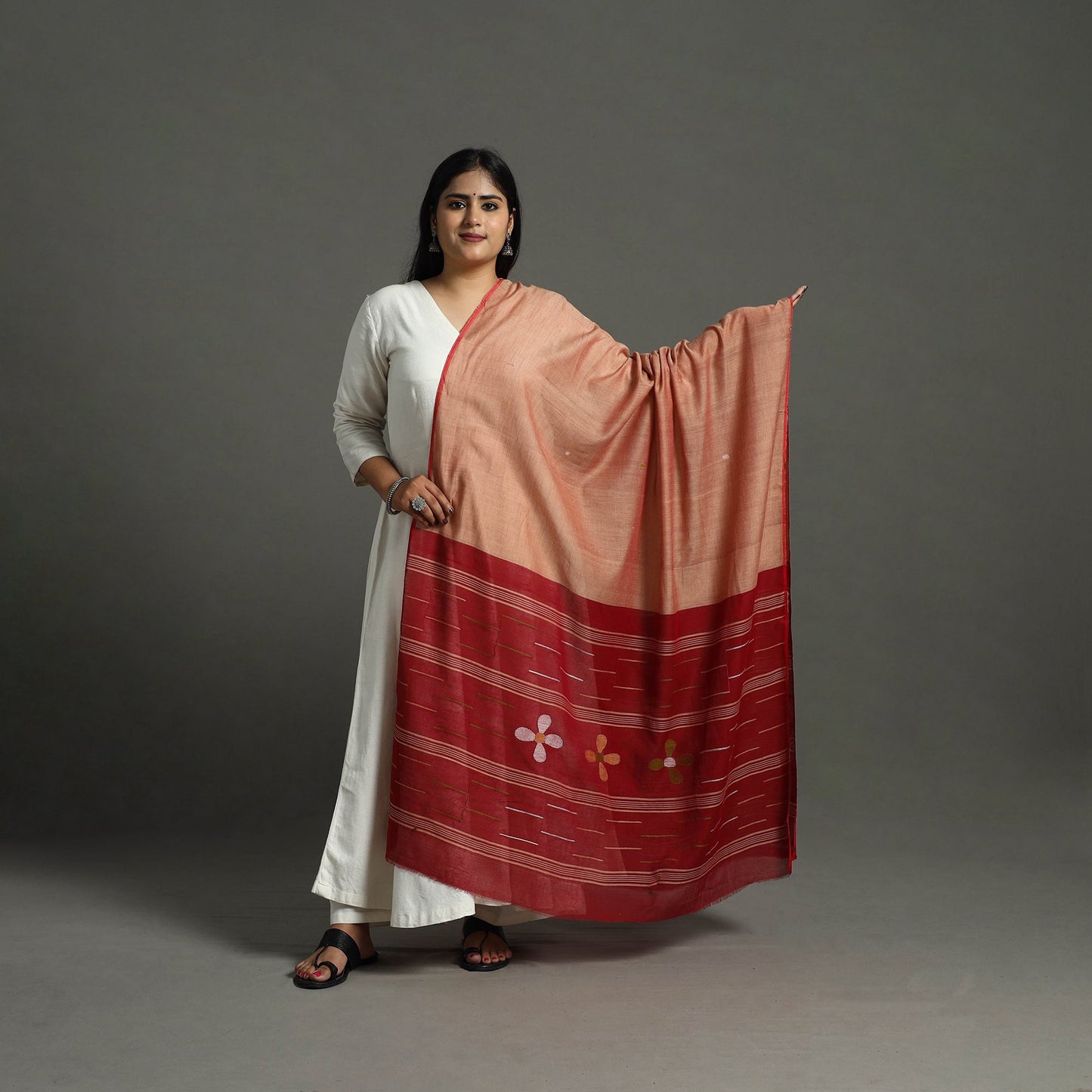 Buy Handspun Handloom Cotton Jamdani Dupatta