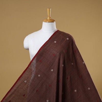Brown - handspun handloom natural dyed cotton buti