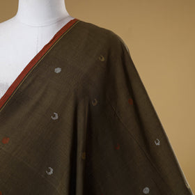 Brown - handspun handloom natural dyed cotton buti