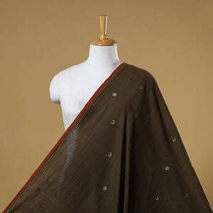 Brown - handspun handloom natural dyed cotton buti