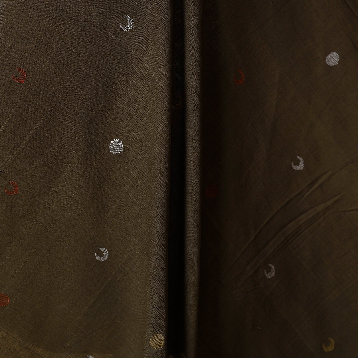 Brown - handspun handloom natural dyed cotton buti