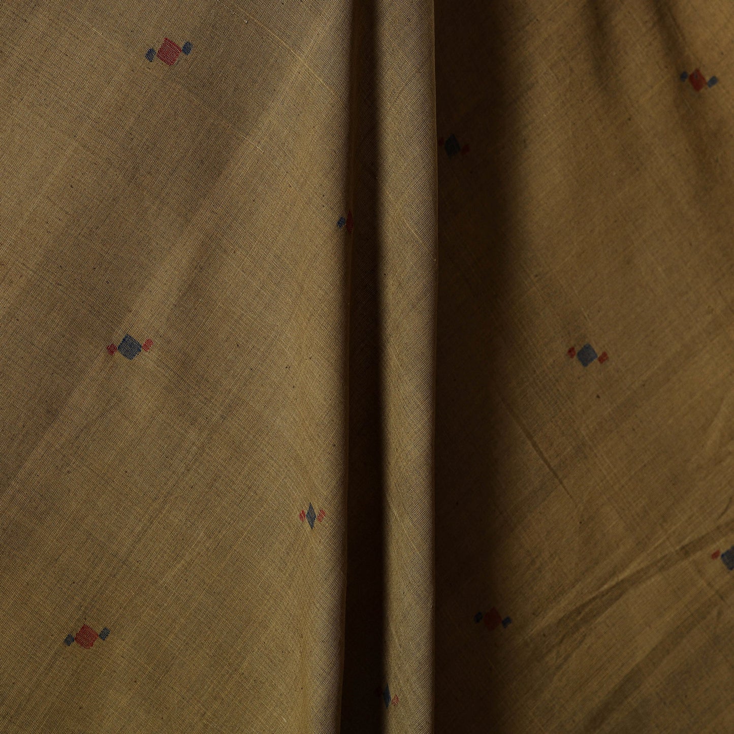 Brown - handspun handloom natural dyed cotton buti