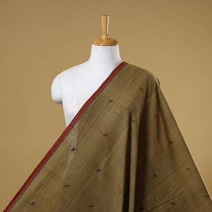 Brown - handspun handloom natural dyed cotton buti