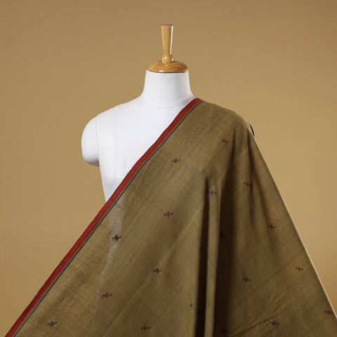 Brown - handspun handloom natural dyed cotton buti