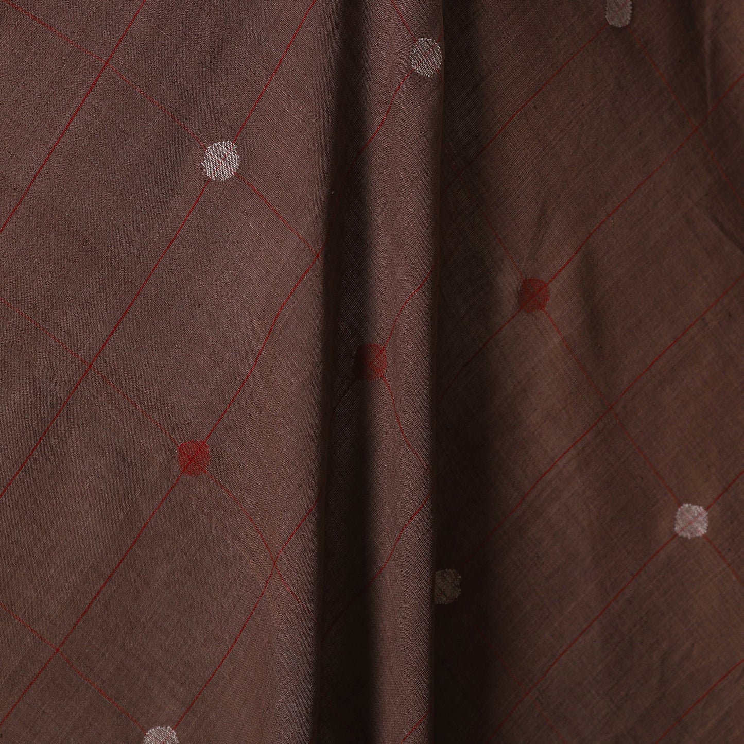 Brown - handspun handloom natural dyed cotton buti
