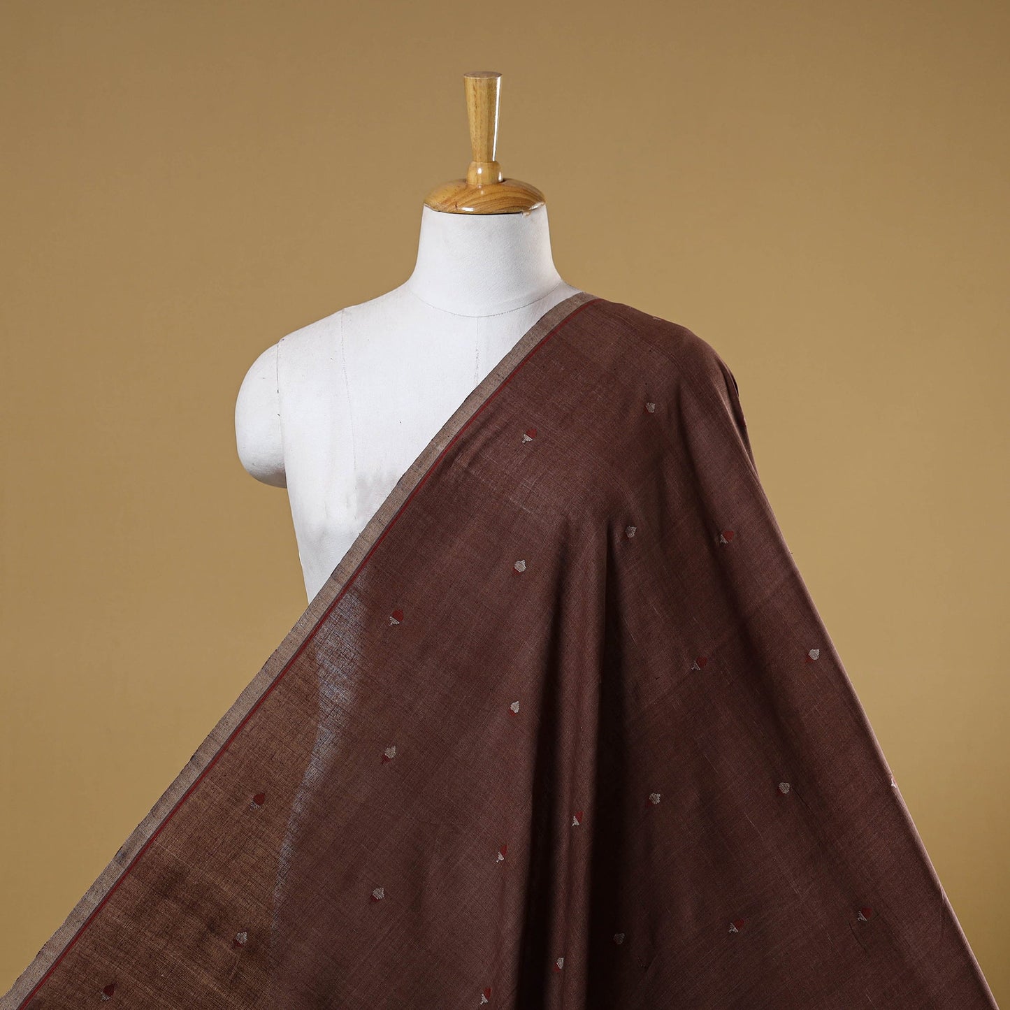 Brown - handspun handloom natural dyed cotton buti