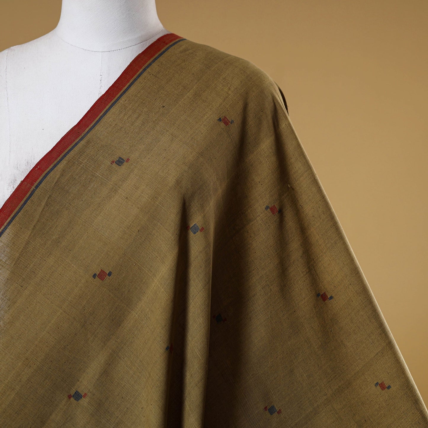 Brown - handspun handloom natural dyed cotton buti