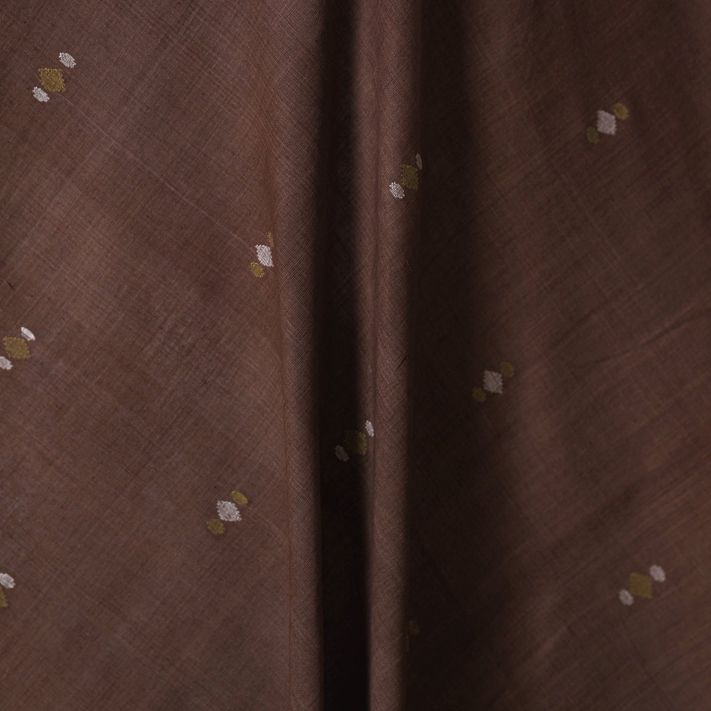 Brown - handspun handloom natural dyed cotton buti