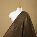 Brown Handspun Handloom Natural Dyed Cotton Jamdani Fabric