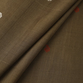 Brown Handspun Handloom Natural Dyed Cotton Jamdani Fabric