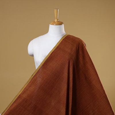 Brown - handspun handloom natural dyed cotton kora plain