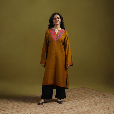 Handwoven sozni hand embroidered kashmiri merino wool