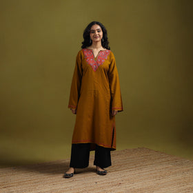 Handwoven sozni hand embroidered kashmiri merino wool