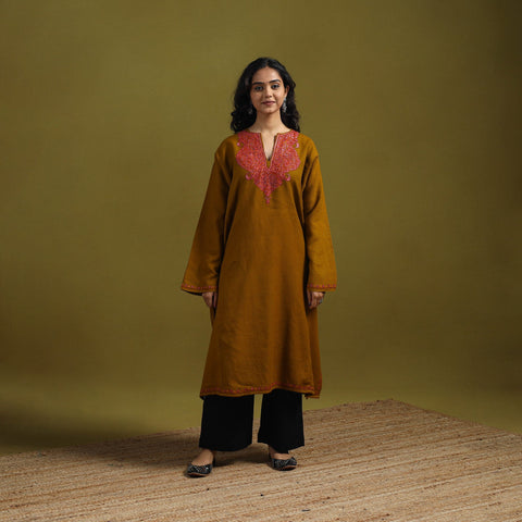 Handwoven sozni hand embroidered kashmiri merino wool