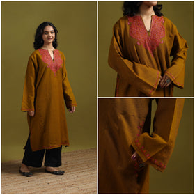 Handwoven sozni hand embroidered kashmiri merino wool