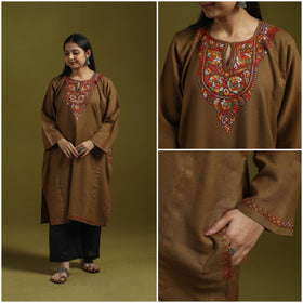 Handwoven sozni hand embroidered kashmiri pure wool pheran