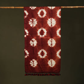 Brown - handwoven tussar x merino wool tie-dye shibori