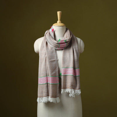 Himalayan handspun handwoven pure pashmina wool stole 09