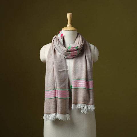 Himalayan handspun handwoven pure pashmina wool stole 09