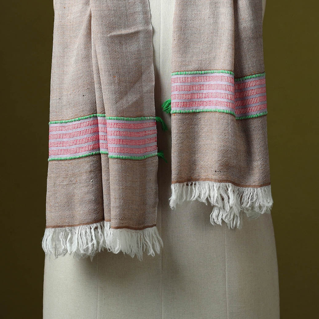 Himalayan handspun handwoven pure pashmina wool stole 09