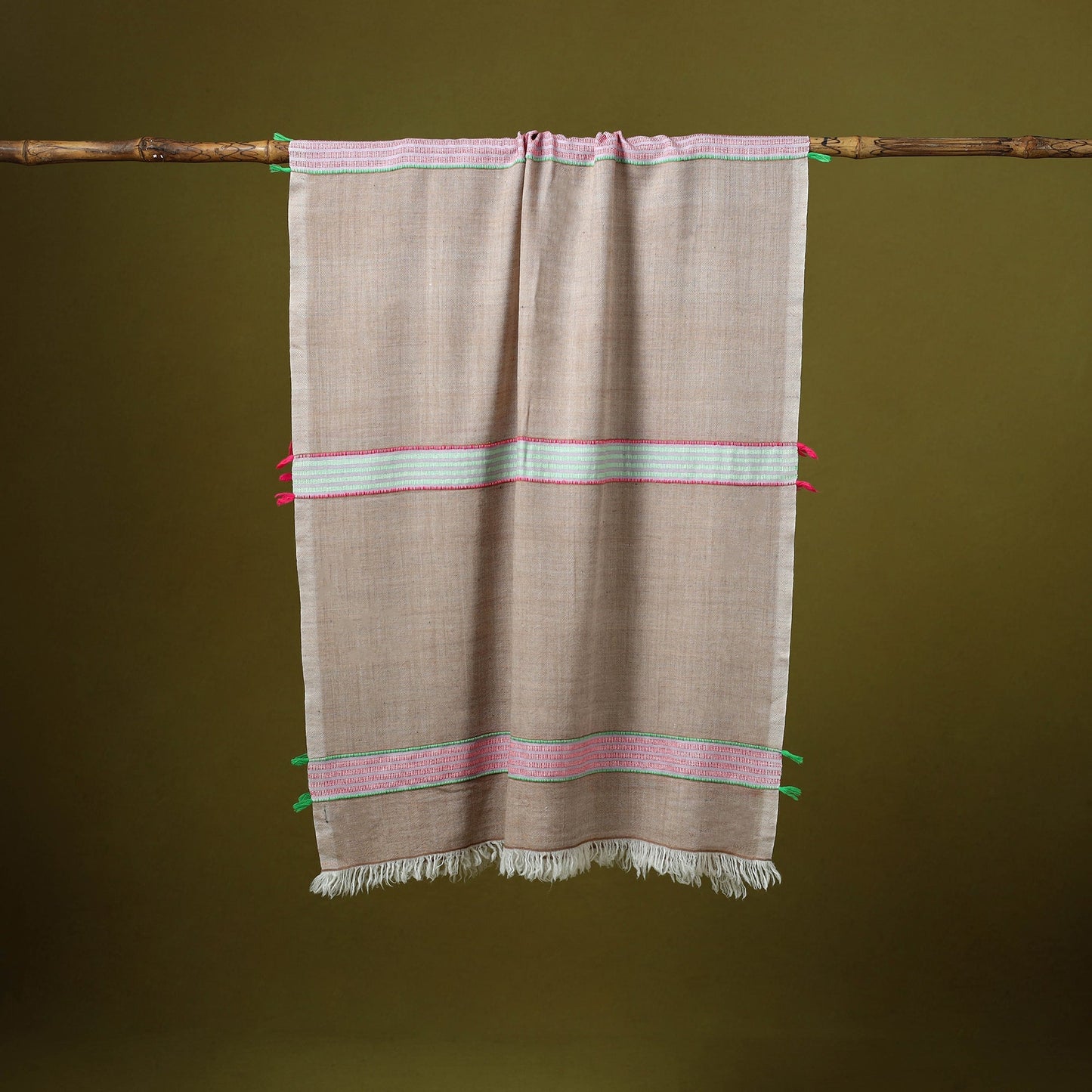 Himalayan handspun handwoven pure pashmina wool stole 09
