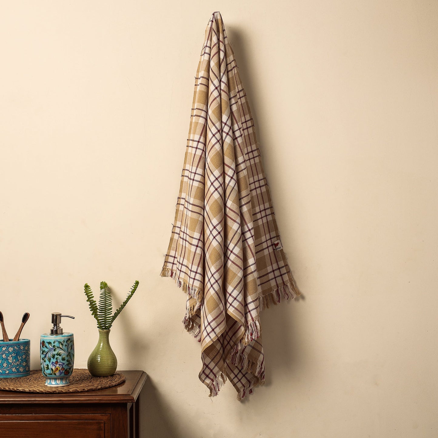  Honeycomb Handloom Cotton Bath Towel From Dehradun 
