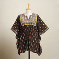Ikat Cotton Kaftan with Desert Thread Embroidery (Short)