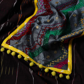 Brown - ikat cotton unstitched kurta material