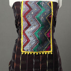 Brown - ikat cotton unstitched kurta material