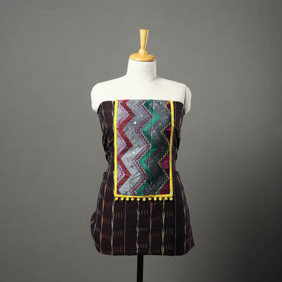 Brown - ikat cotton unstitched kurta material