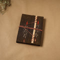 Ikat fabric cover handmade paper notebook with thread lock