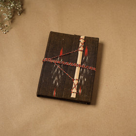 Ikat fabric cover handmade paper notebook with thread lock