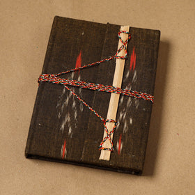 Ikat fabric cover handmade paper notebook with thread lock