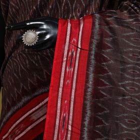 Brown - ikat handloom cotton sambalpuri saree 09