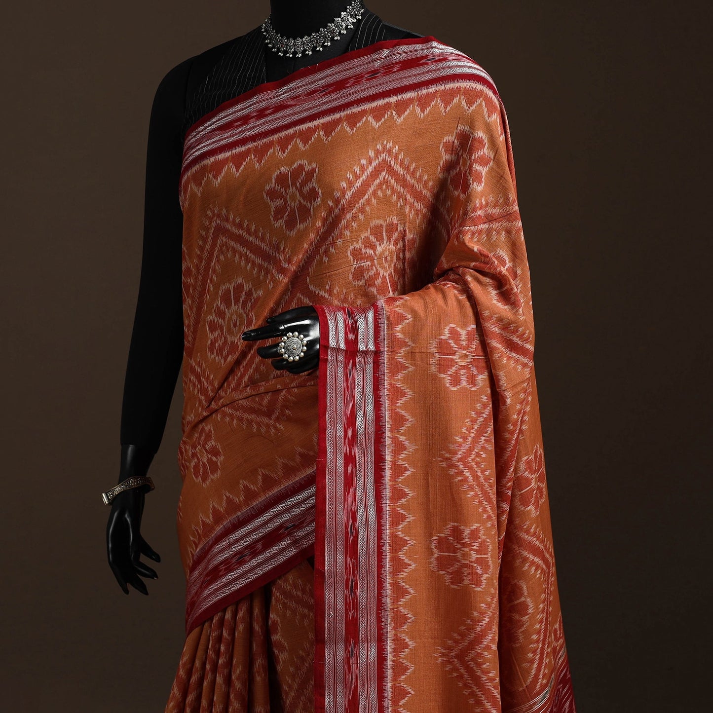 Ikat handloom cotton sambalpuri saree 10 - handcrafted