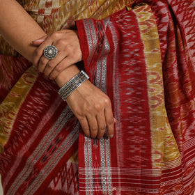  Brown Ikat Handloom Cotton Sambalpuri Saree
